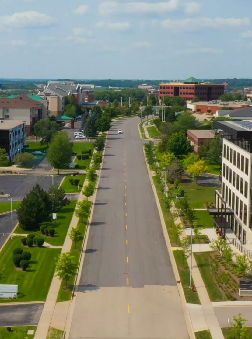 Reel of drone footage featuring Investors Associated properties.