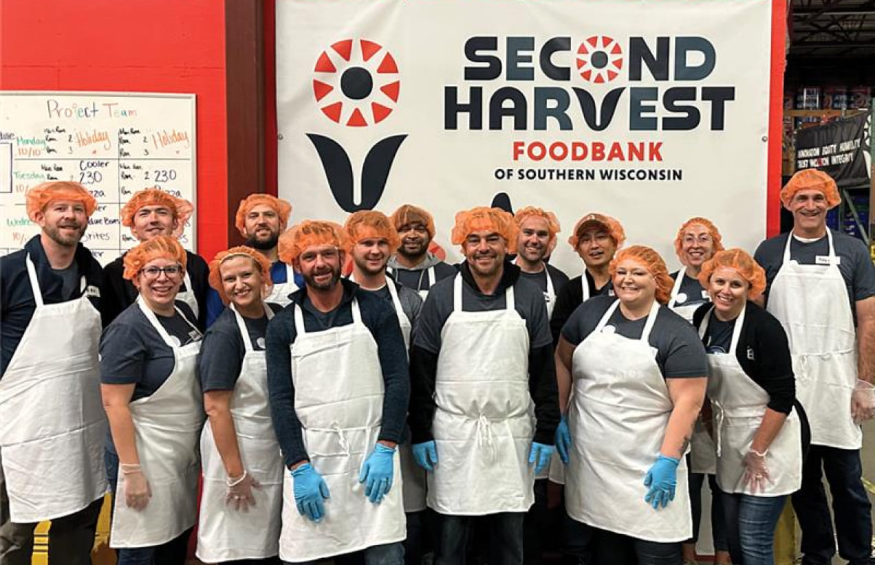 The Investors Associated team volunteering at Second Harvest Foodbank of Southern Wisconsin.