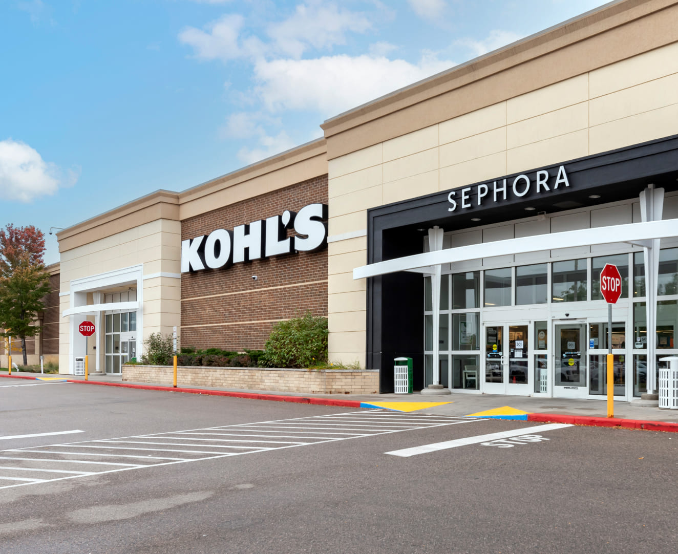 The exterior of the Kohl's and Sephora at 813-831 Harmony Road in Fort Collins, CO.